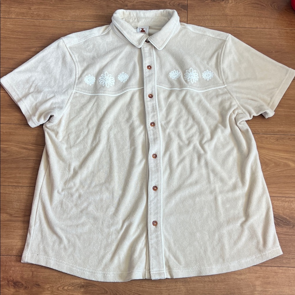 Dandy Del Mar The Gaucho Terry Cloth Shirt in alabaster